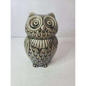 𝅺CERAMIC Owl Figurine Brown Contemporary 9.2" Tall